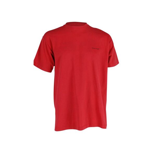 Balenciaga Oversized Logo T-Shirt in Red Cotton